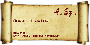 Ander Szabina névjegykártya