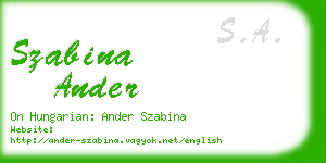 szabina ander business card